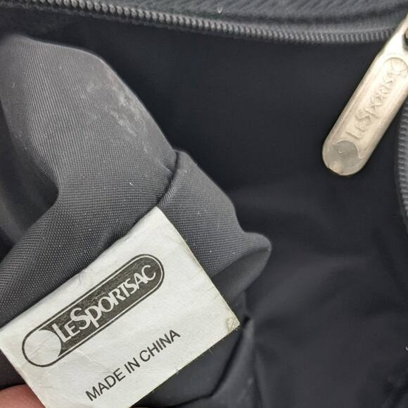 LeSportSac Black All Over Text Print Everyday Messenger Adjustable Crossbody Bag - Picture 7 of 8